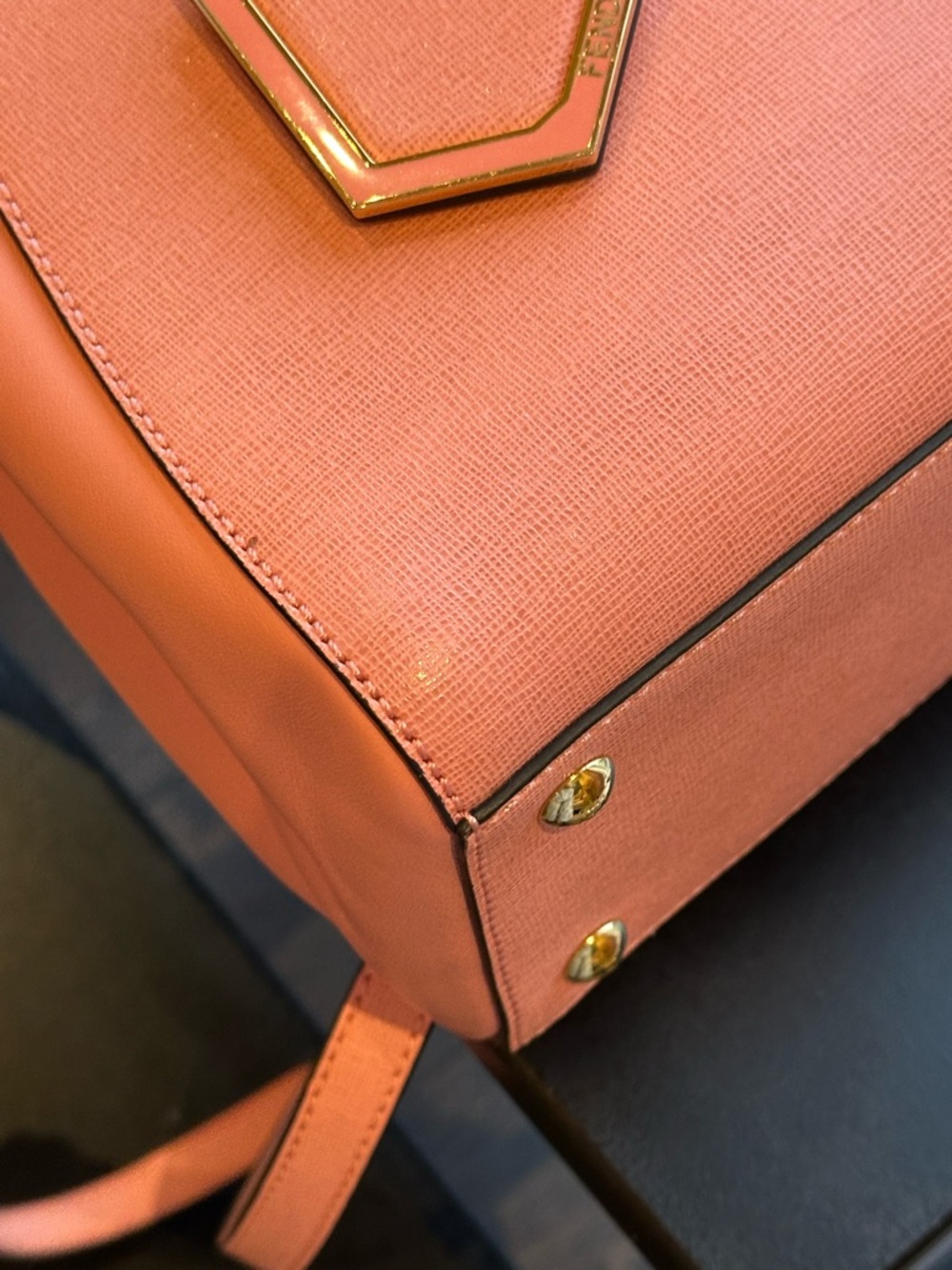 FENDI Pink Leather Petite Sac 2jours Elite Tote Bag - Picture 16 of 16